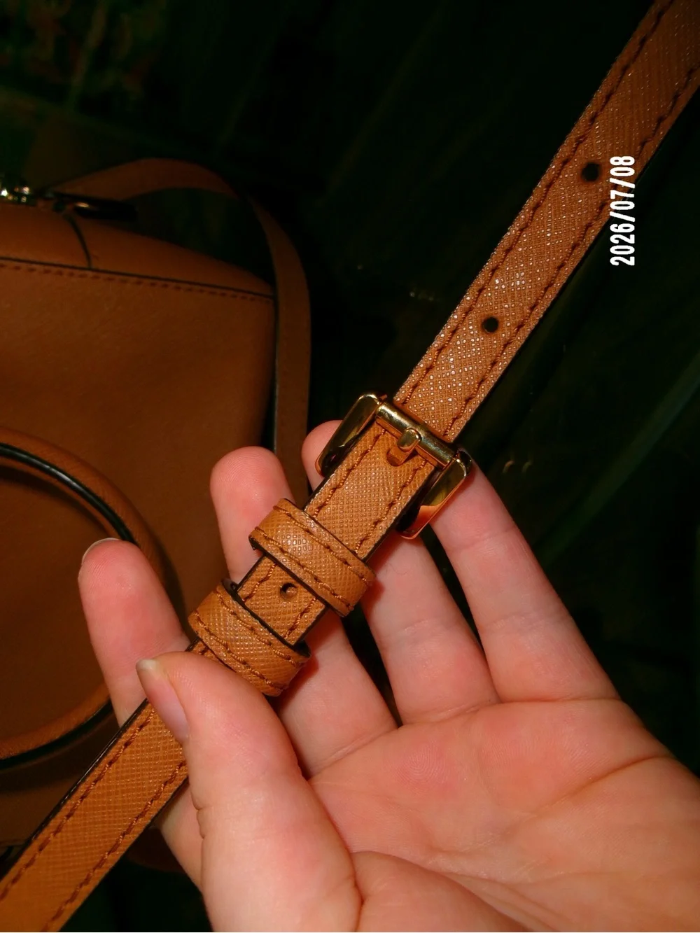 Michael Kors Peach-Tan Mini Dome Satchel with Wallet